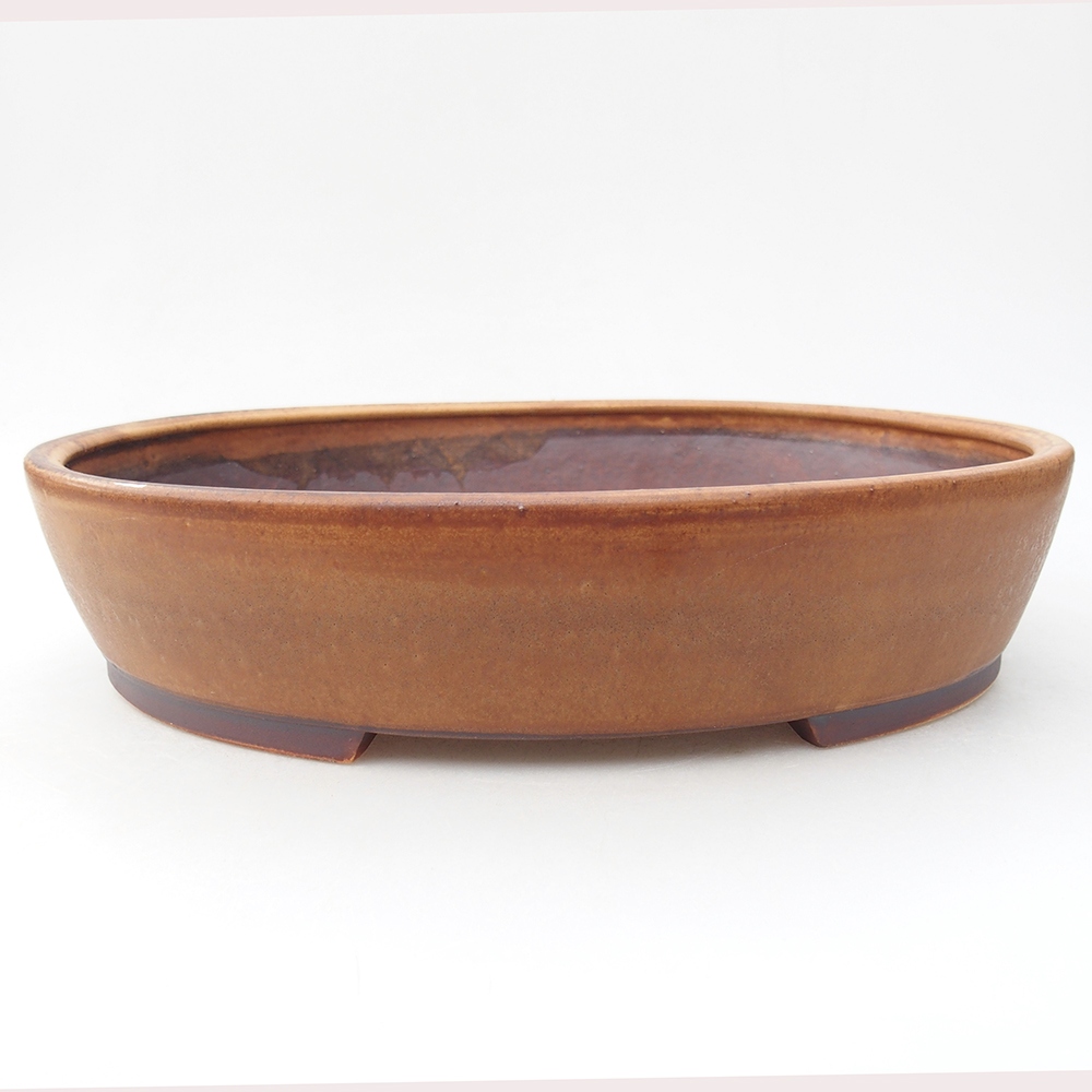 Bonsaischaal van keramiek 24 x 28 x 6 cm, bruin