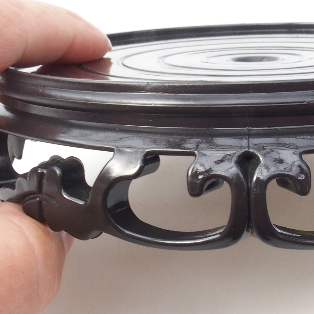 Kunststof bonsai tafel rond 14,5 x 14,5 x 4 cm, kleur zwart