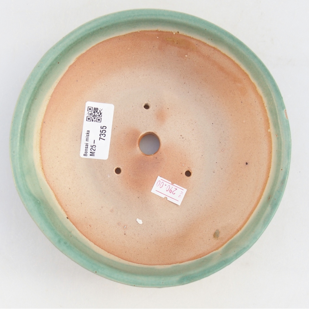 Bonsaischaal van keramiek 17,5 x 17,5 x 5 cm, groen