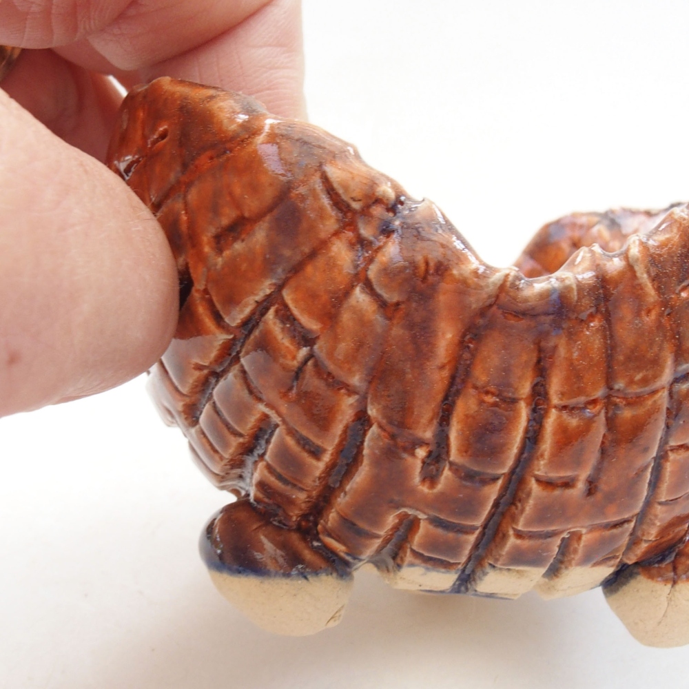 Keramisch Schelp 7,5 x 7 x 6 cm , kleur bruin