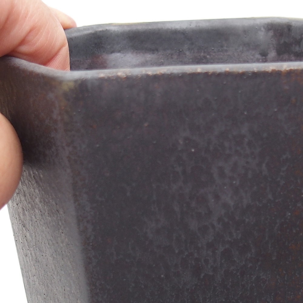 Bonsaischaal van keramiek 13 x 11,5 x 17 cm, groen-grijs