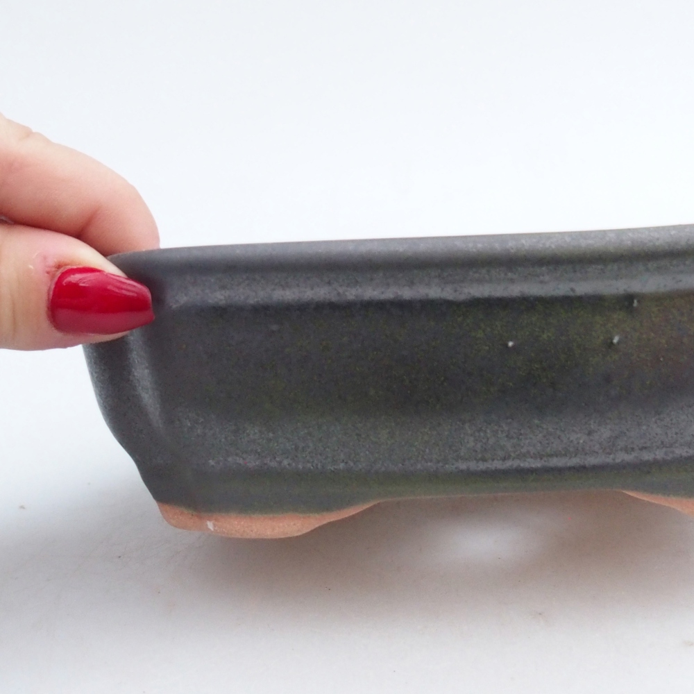 Bonsaischaal van keramiek 26 x 26 x 8 cm, kleur rood