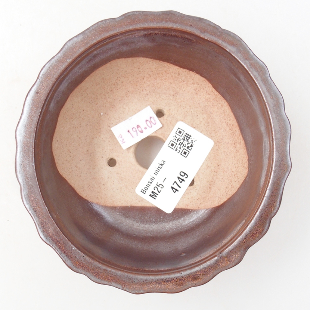 Bonsaischaal van keramiek 11 x 11 x 5 cm, bruin