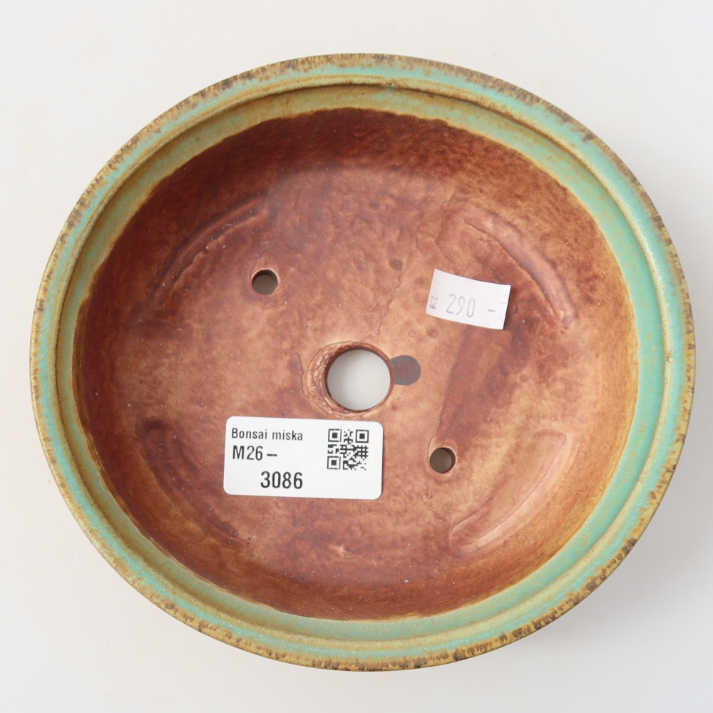 Keramische bonsaipot 15,5 x 14,5 x 4 cm, kleur groen
