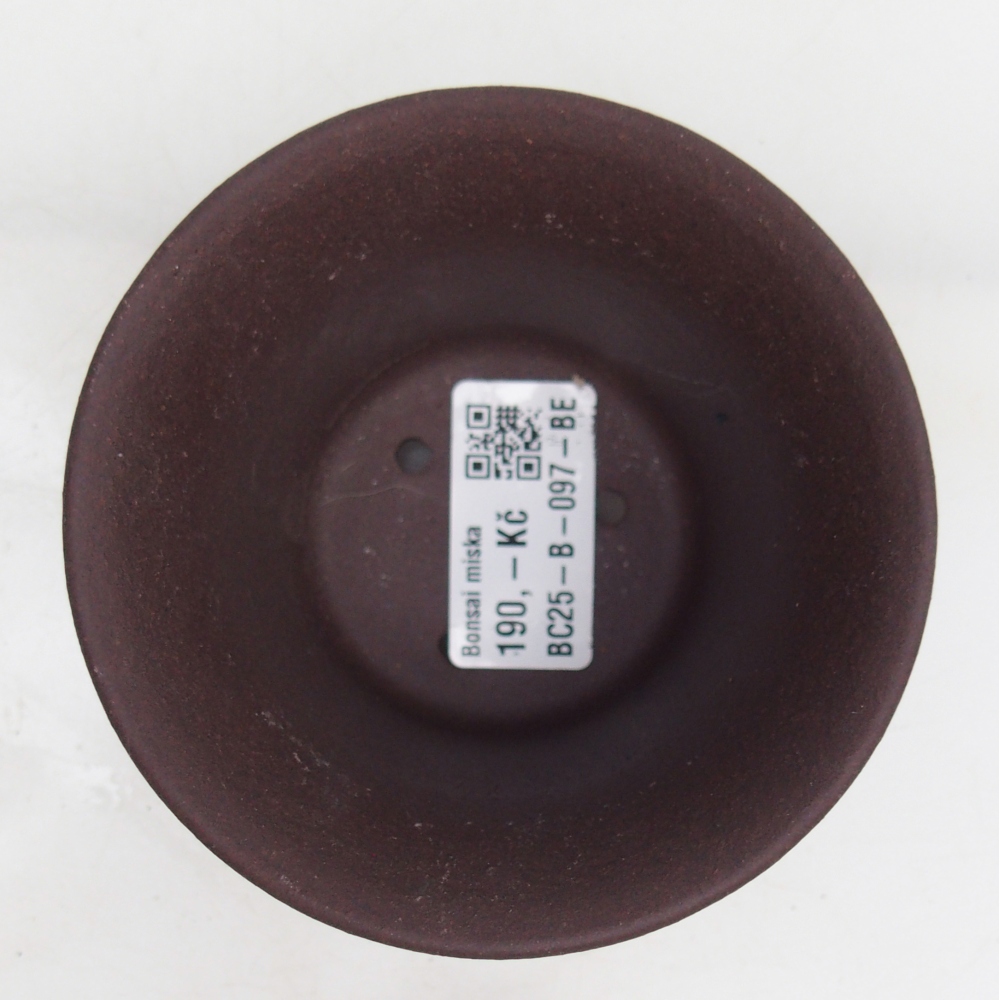 Bonsaischaal van keramiek 9,5 x 9,5 x 6,5 cm, bruin