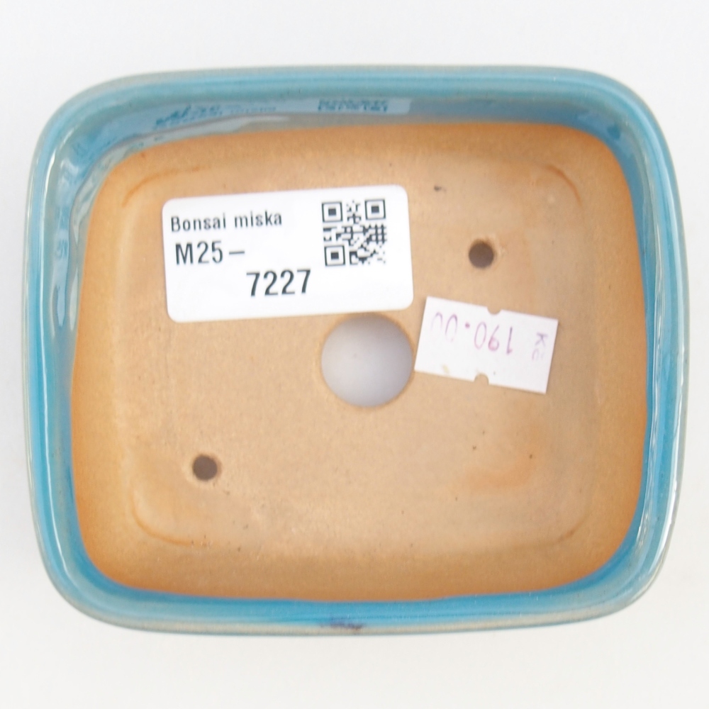 Bonsaischaal van keramiek 26 x 26 x 8 cm, kleur rood