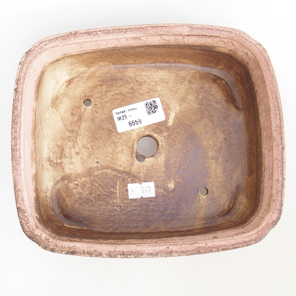 Bonsaischaal van keramiek 20 x 17 x 6 cm, roze