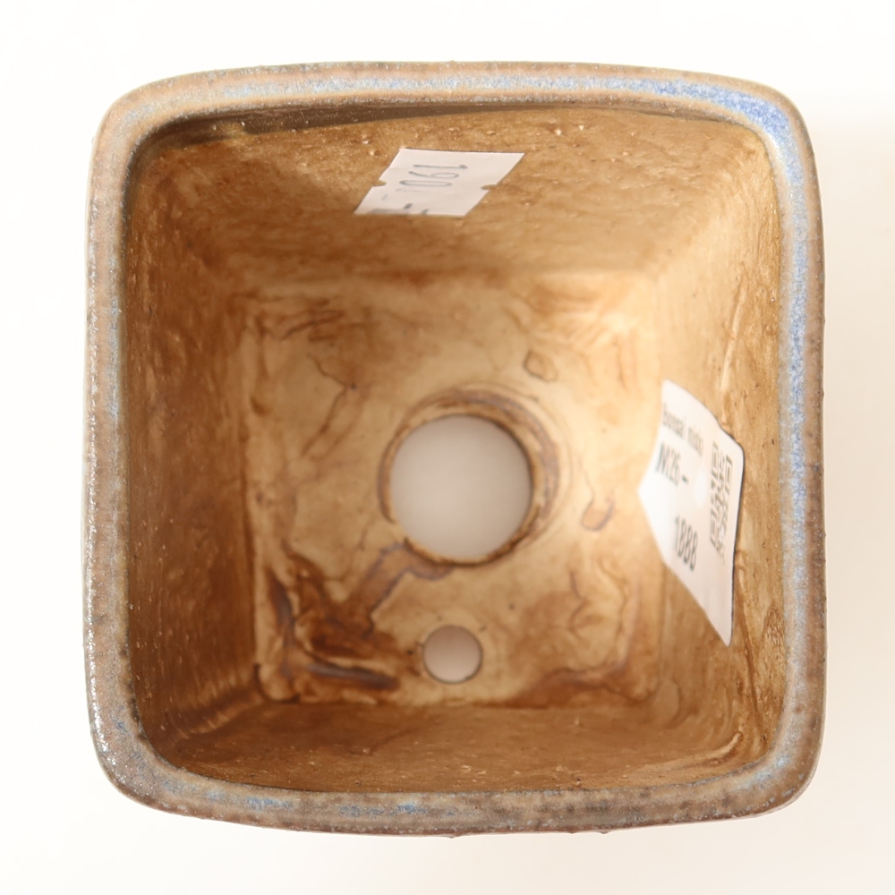 Keramische bonsaipot 6,5 x 6,5 x 7 cm, kleur: blauw