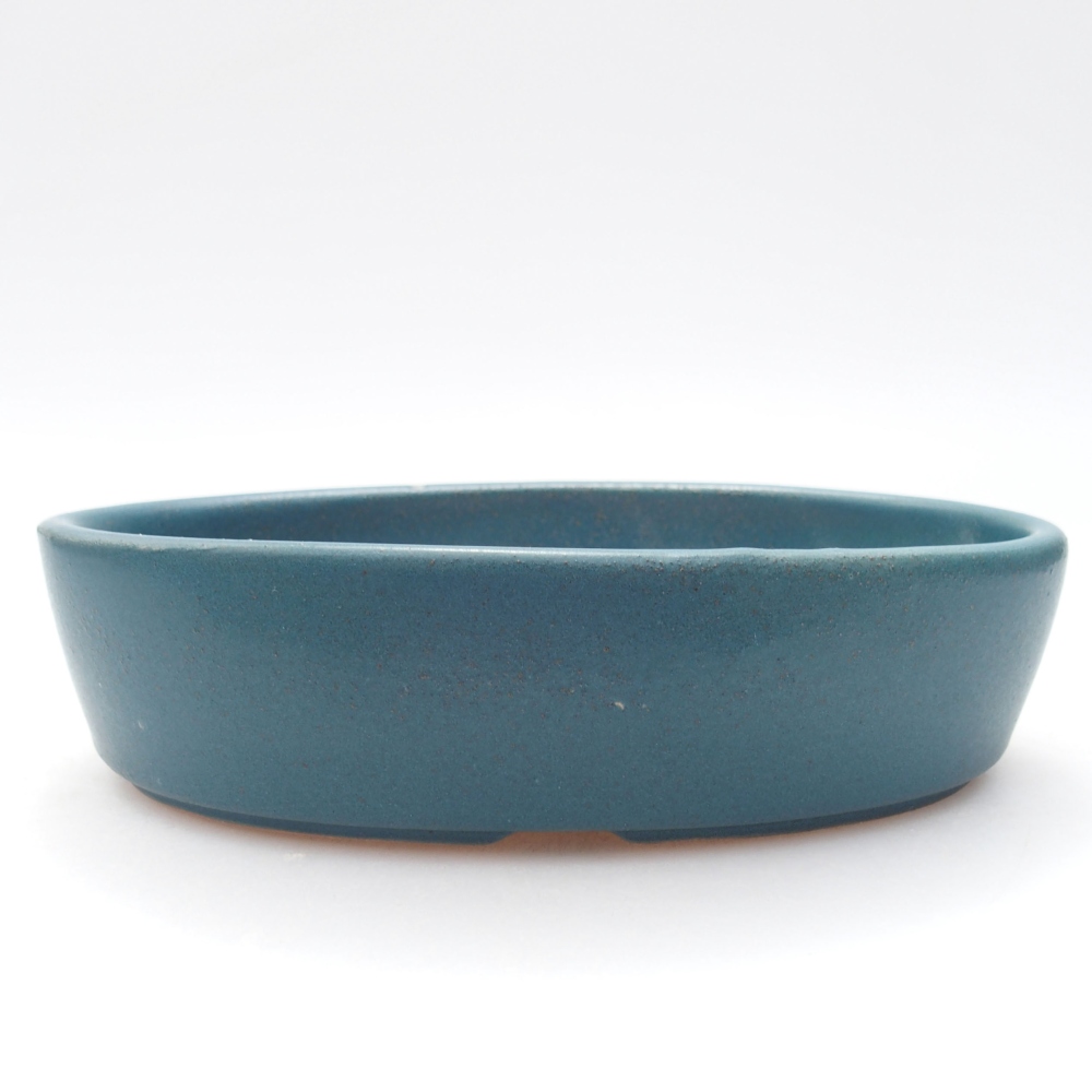 Bonsaischaal van keramiek 16 x 11,5 x 4 cm, kleur blauw