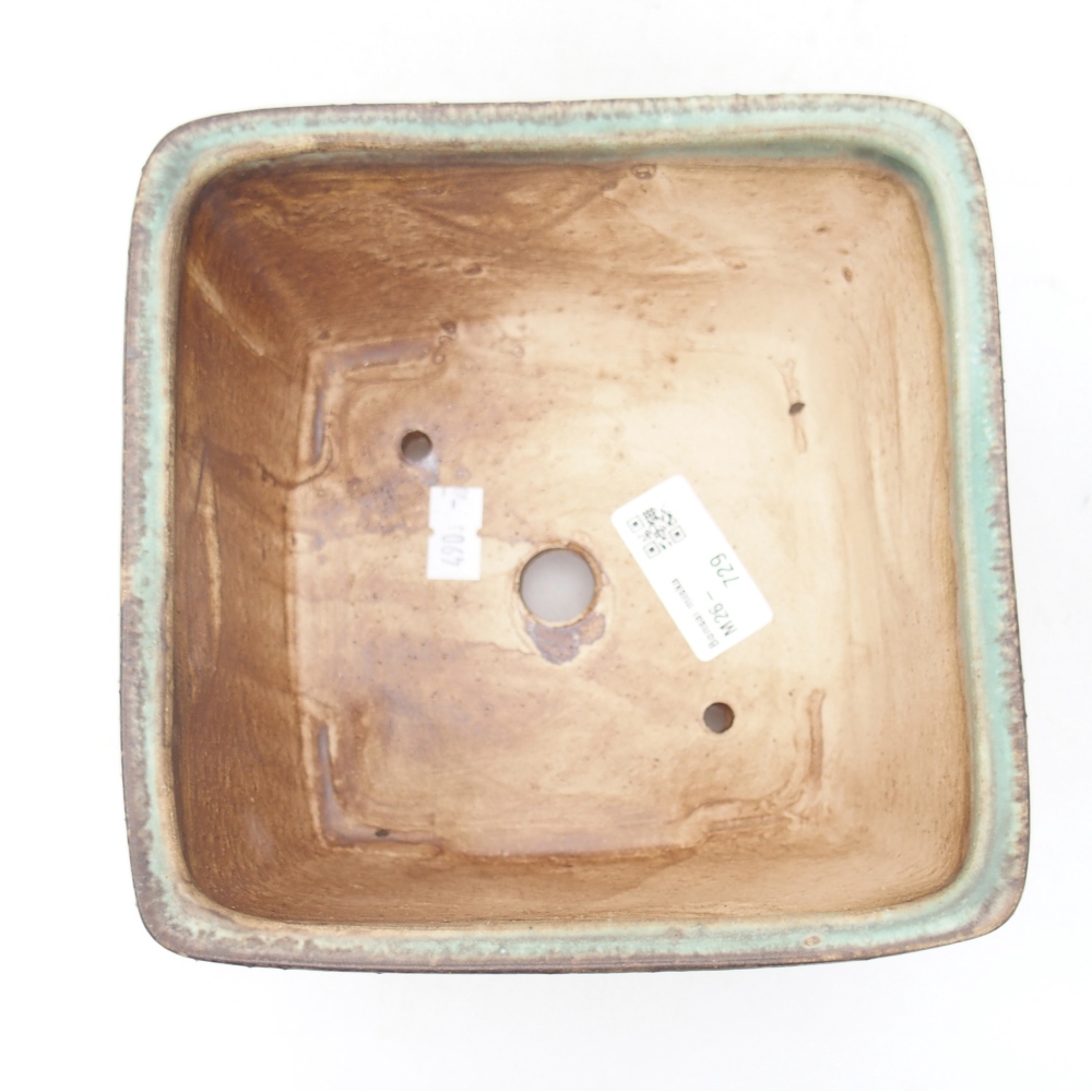 Bonsaischaal van keramiek 16 x 16 x 10 cm, groen