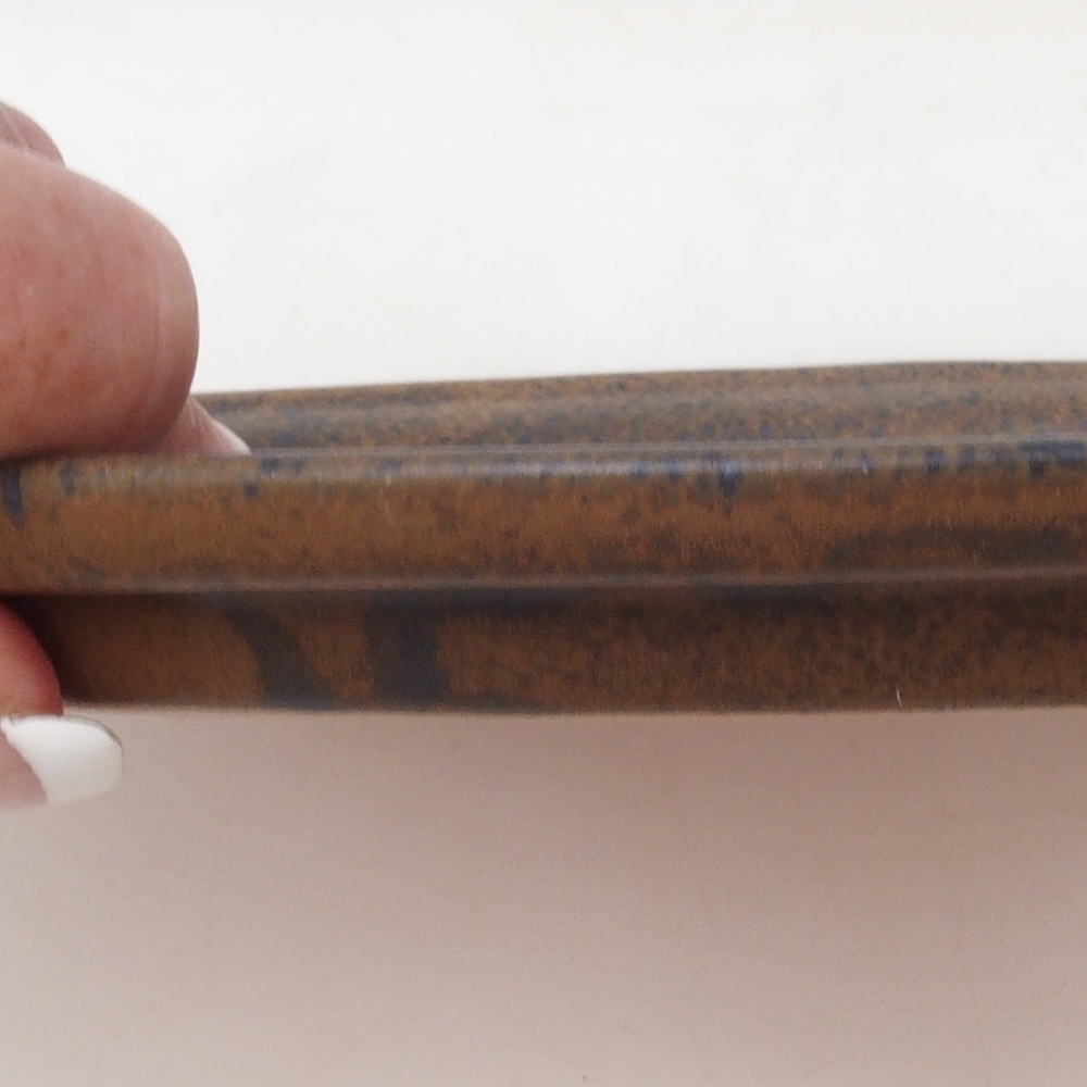 Bonsai ovaal schoteltje M - 22,5 x 18 x 1,5 cm - bruin