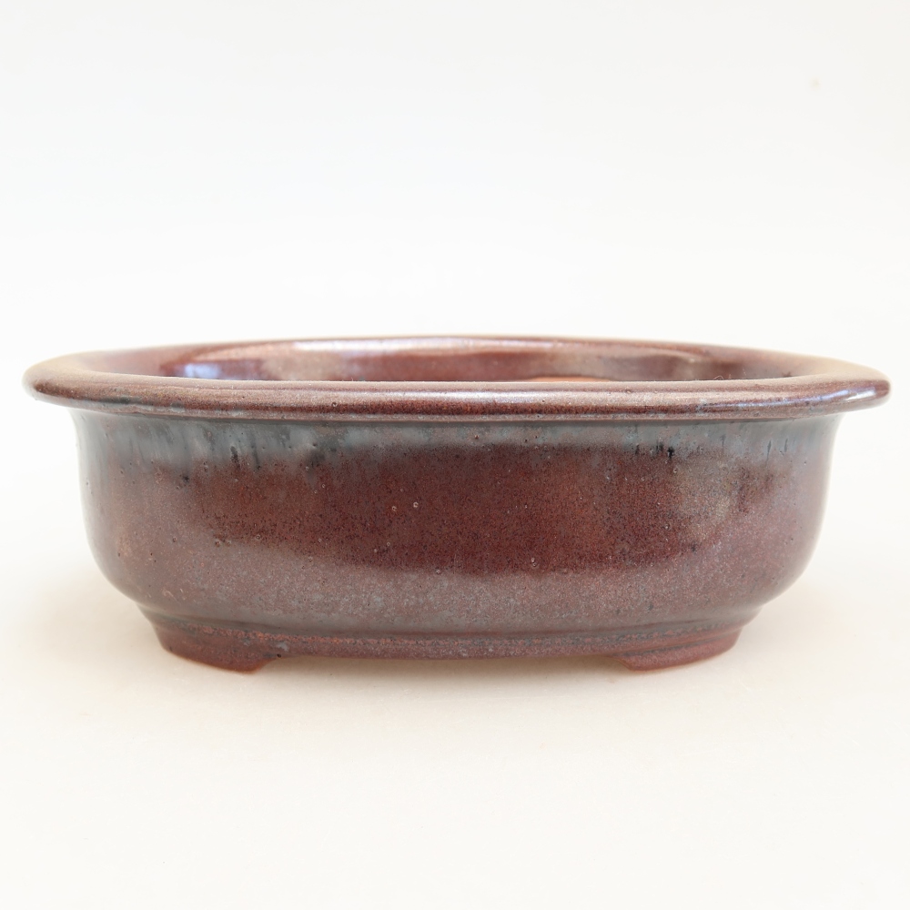 Keramische bonsaipot 18 x 14,5 x 5,5 cm, kleur bordeauxrood