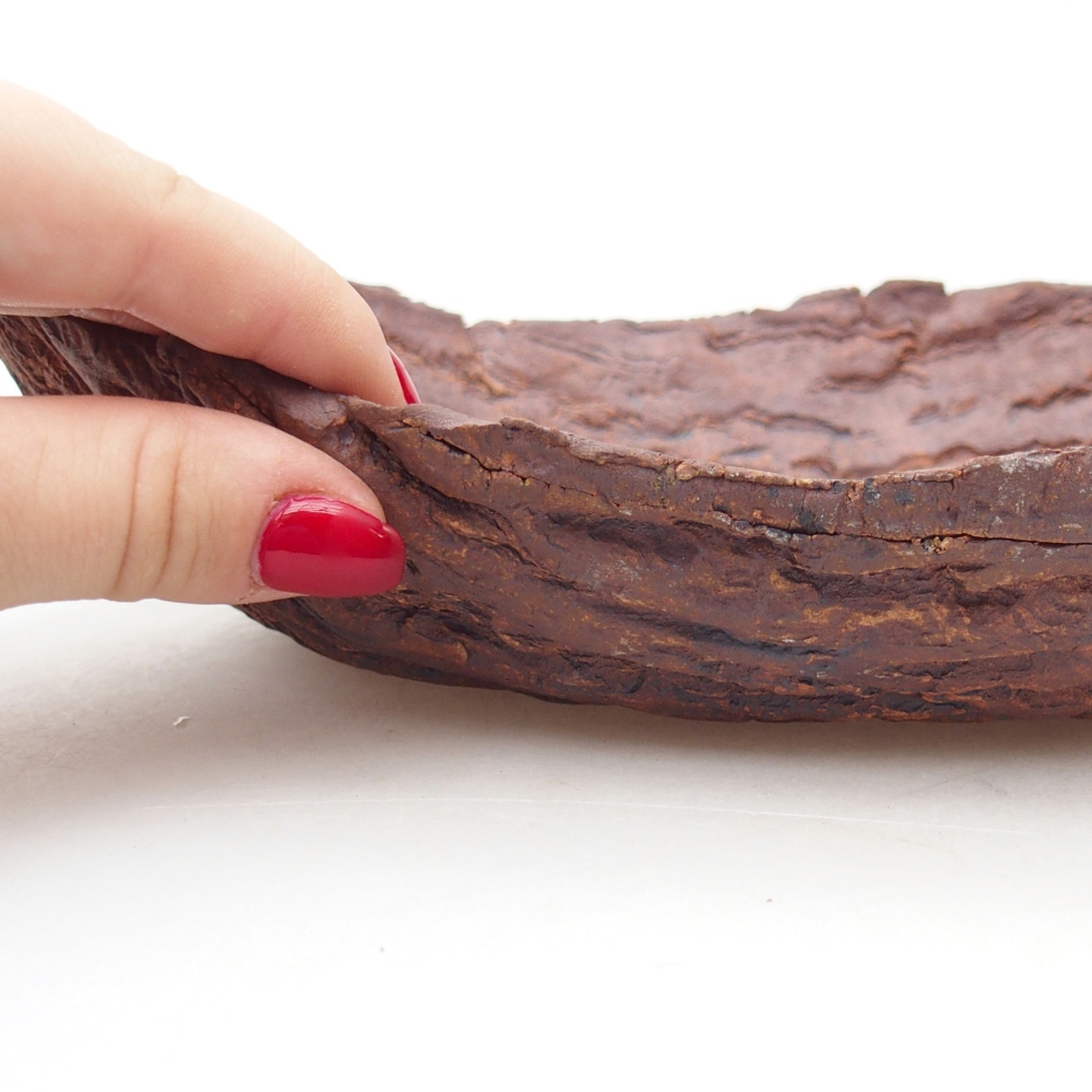 Keramisch Schelp 27 x 19 x 7 cm , kleur bruin