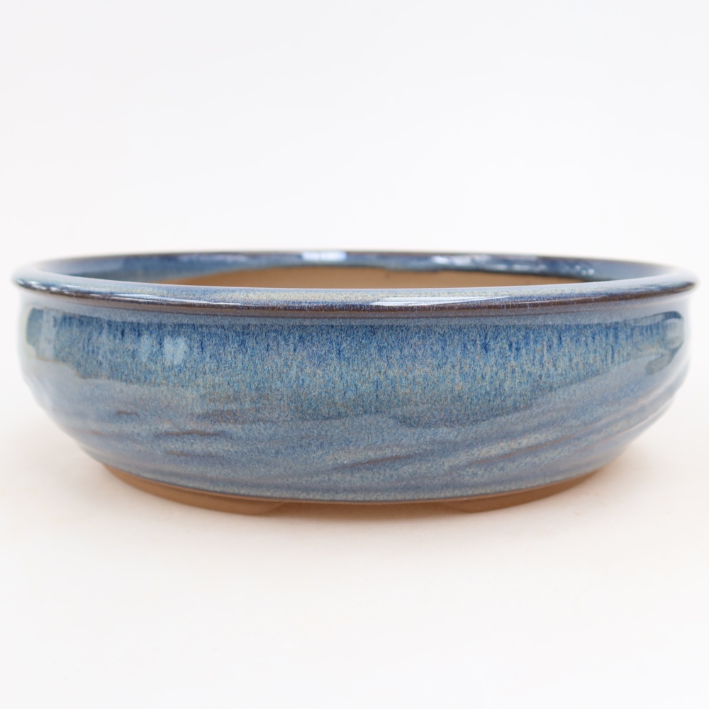 Keramische bonsaipot 22,5 x 22,5 x 6,5 cm, kleur: blauw