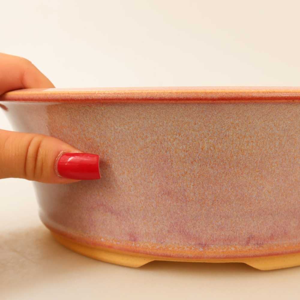 Keramische bonsaipot 25 x 25 x 8 cm, kleur: roze