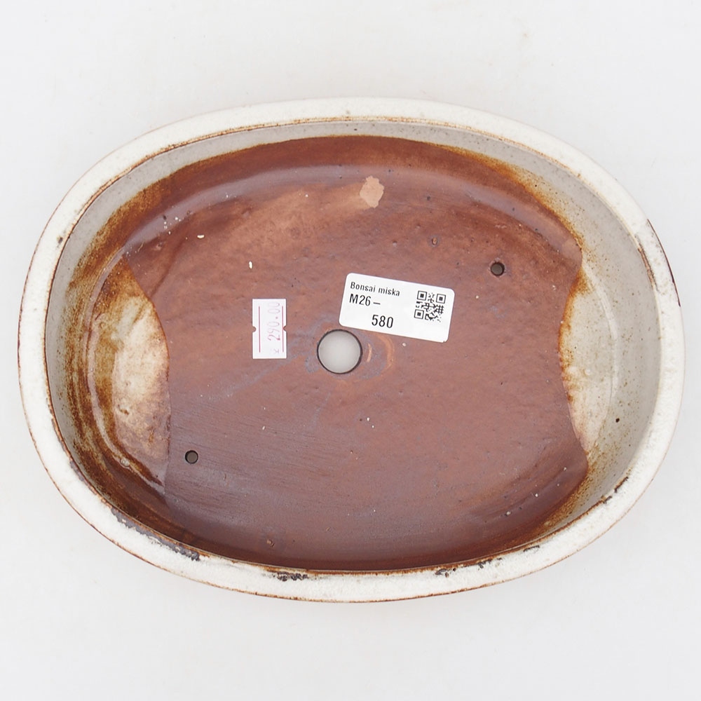 Bonsaischaal van keramiek 22 x 17 x 4 cm, wit