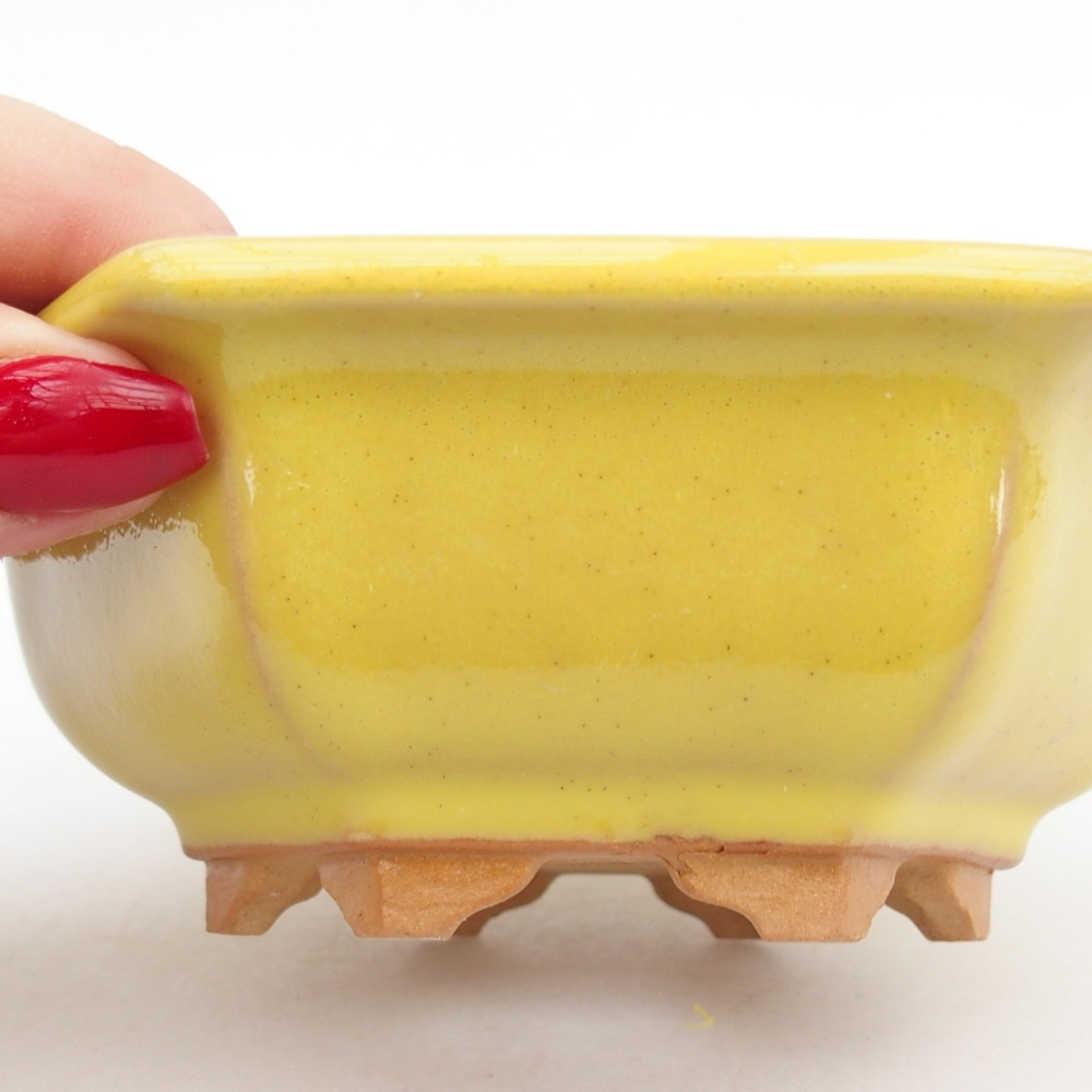 Bonsaischaal van keramiek 26 x 26 x 8 cm, kleur rood