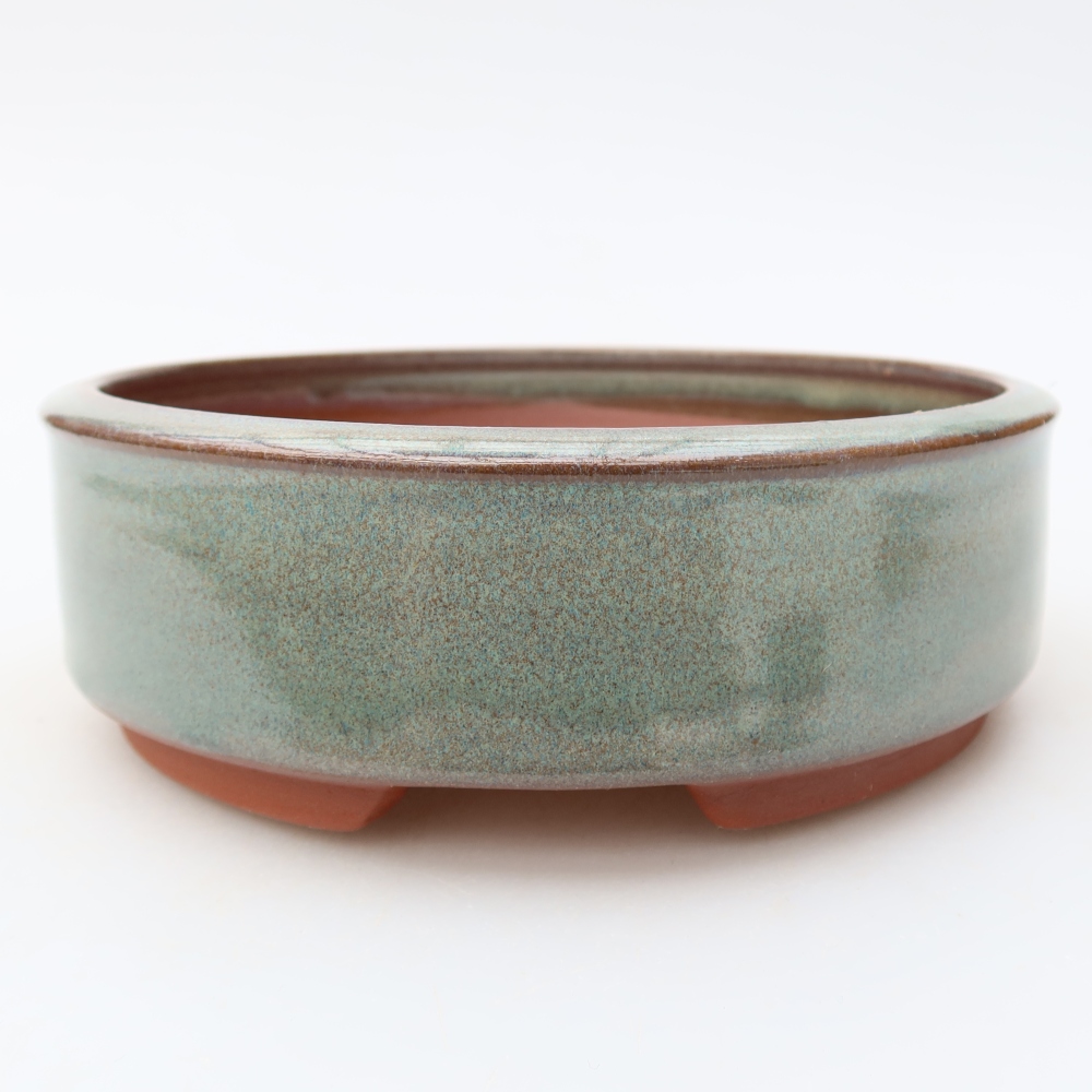 Bonsaischaal van keramiek 15 x 15 x 5 cm, groen