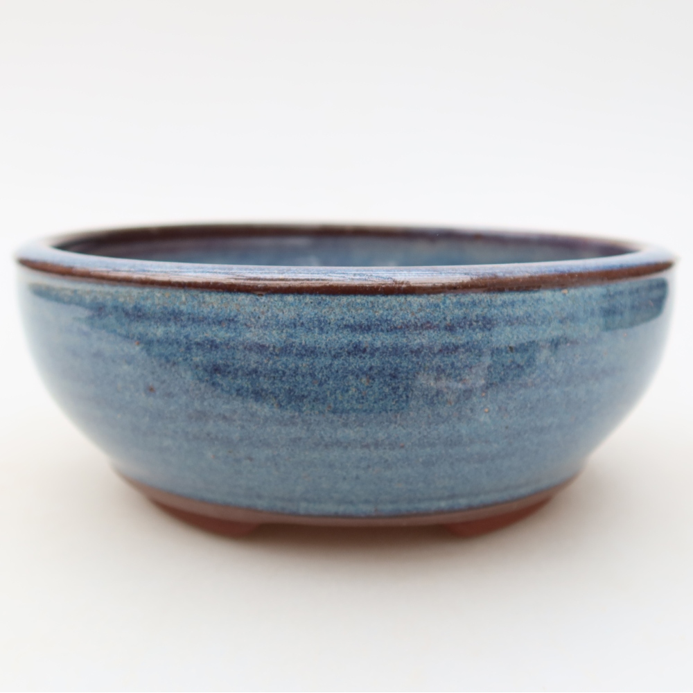 Bonsaischaal van keramiek 15 x 15 x 5,5 cm, kleur blauw