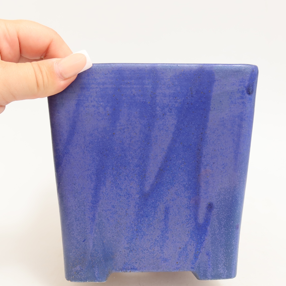 Keramische bonsaipot 13 x 13 x 13,5 cm, kleur: blauw