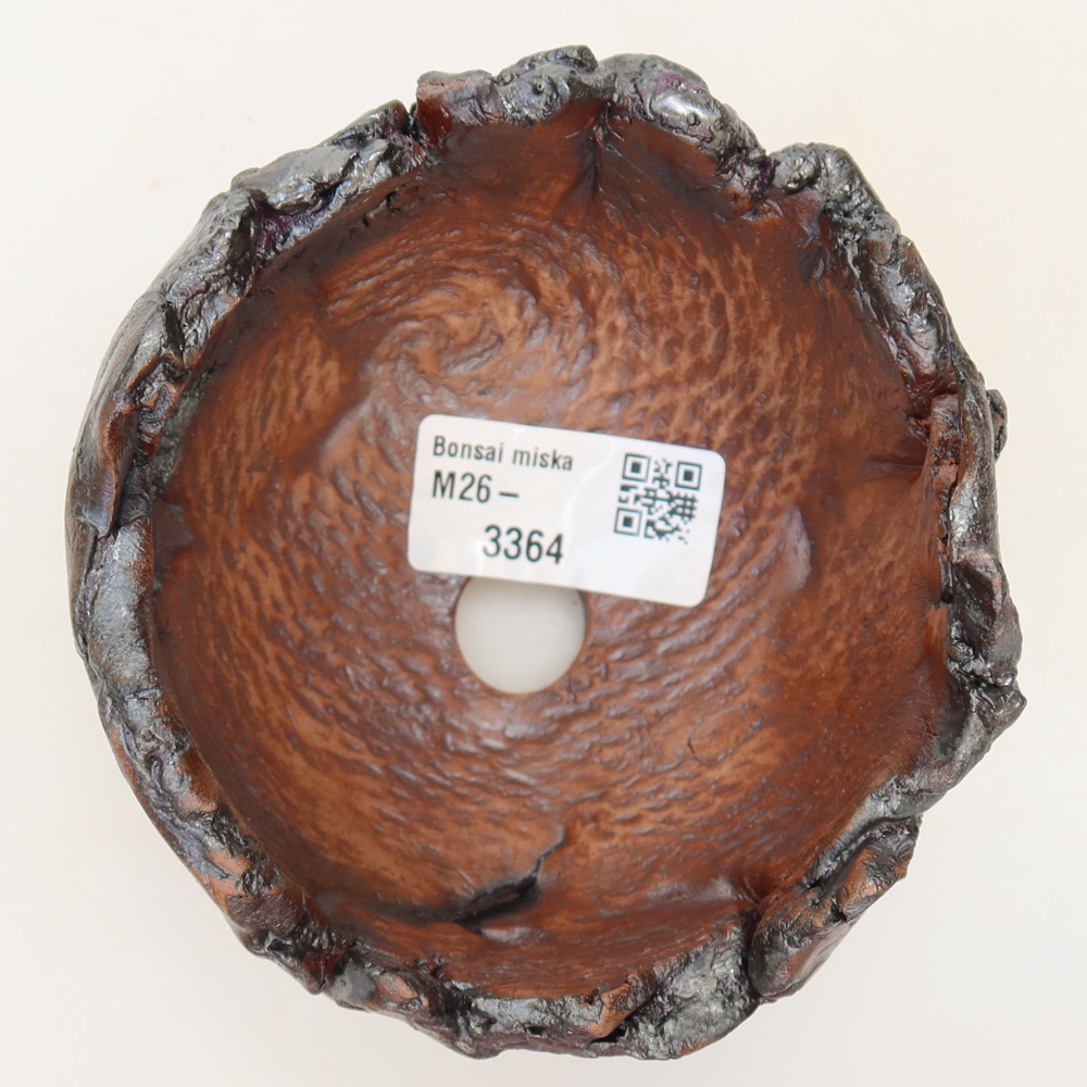 Keramische schaal 11 x 9,5 x 8 cm, kleur bruin