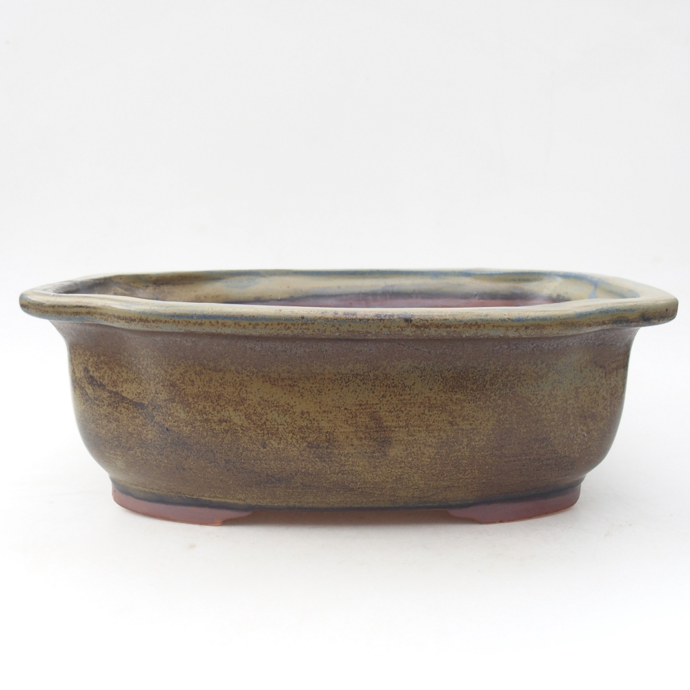 Bonsaischaal van keramiek 30 x 25 x 10 cm, kleur blauw