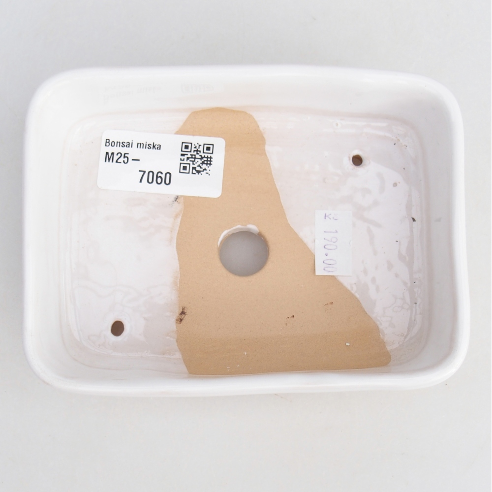 Bonsaischaal van keramiek 26 x 26 x 8 cm, kleur rood