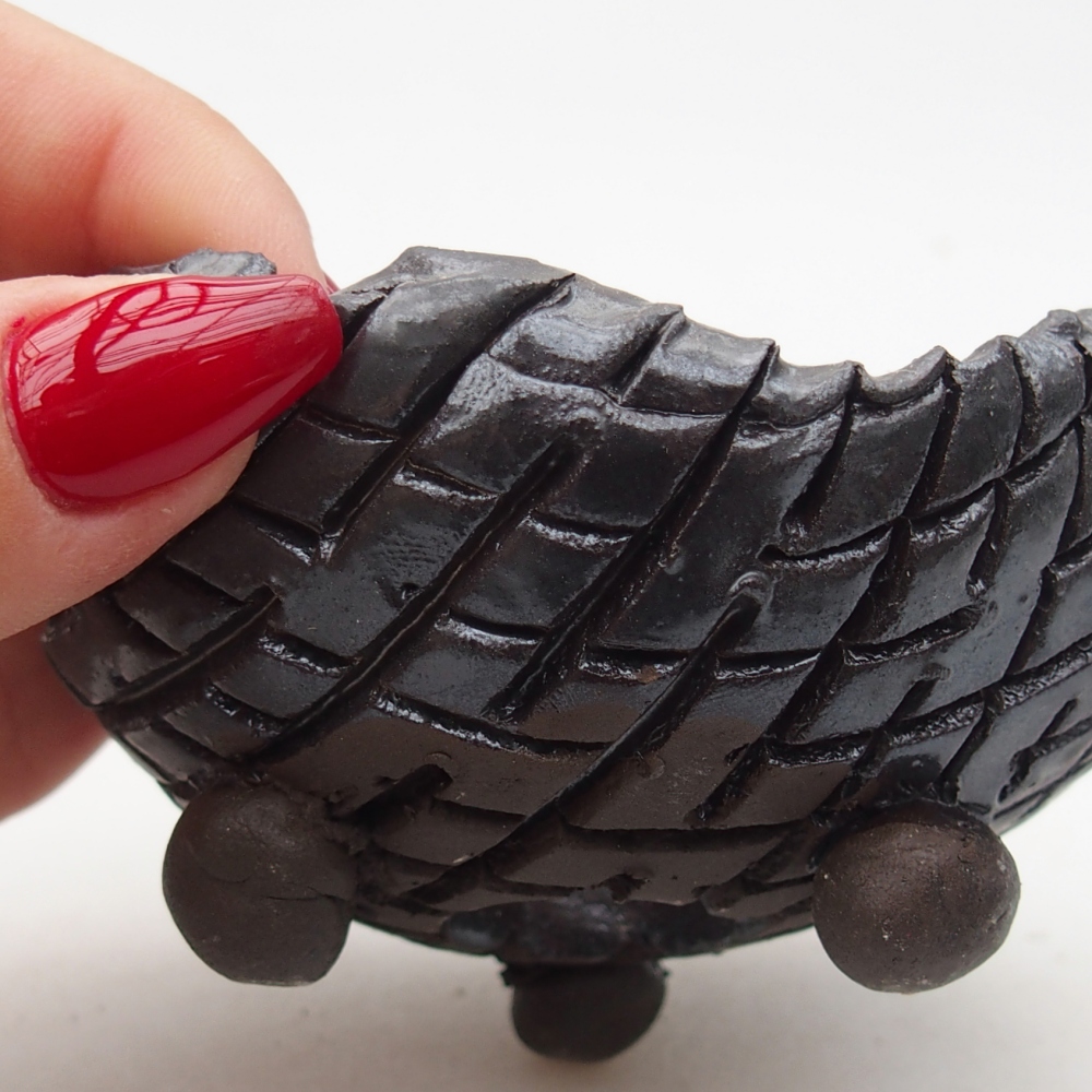 Keramische schaal 8,5 x 8 x 5 cm , kleur zwart