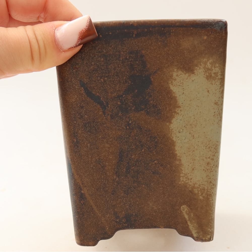 Keramische bonsaischaal 9 x 9 x 11,5 cm, kleur bruin