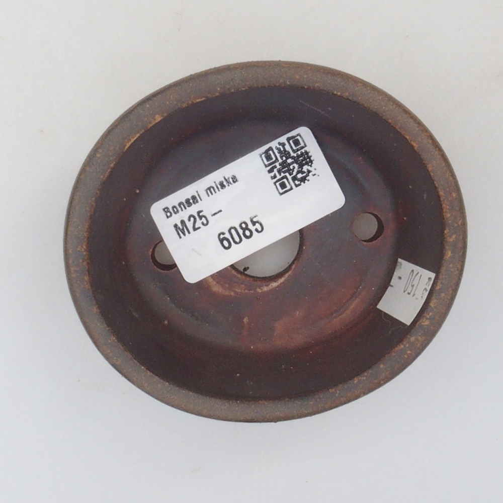 Bonsaischaal van keramiek 10 x 8,5 x 4 cm, bruin