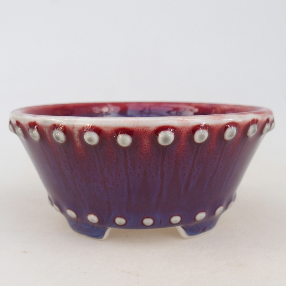 Bonsaischaal van keramiek 10,5 x 10,5 x 5 cm, kleur paars