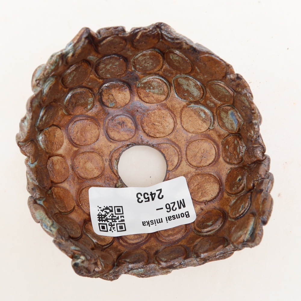 Keramische schaal  8,5 x 8,5 x 6 cm, kleur bruingroen