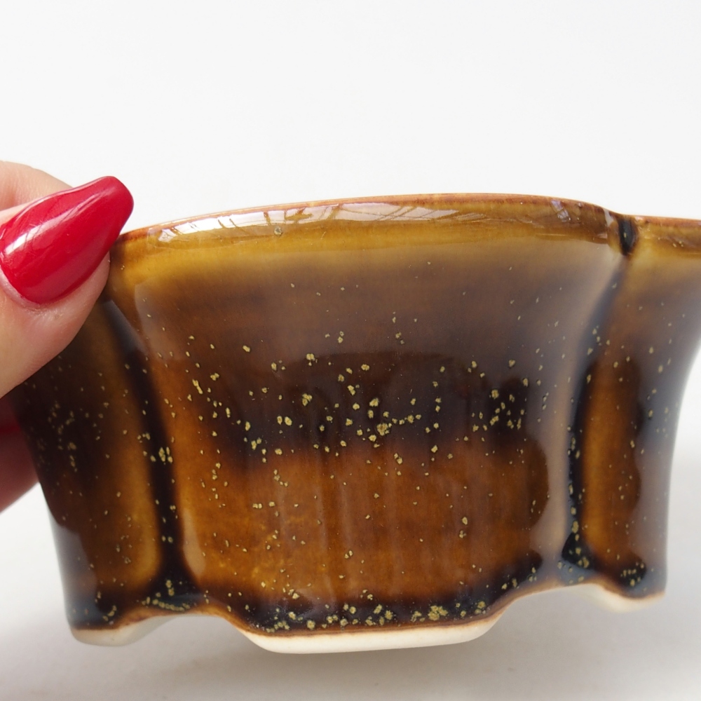 Bonsaischaal van keramiek 12,5 x 10 x 5,5 cm, geel