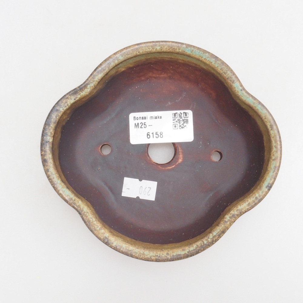 Bonsaischaal van keramiek 10 x 8,5 x 4 cm, bruin