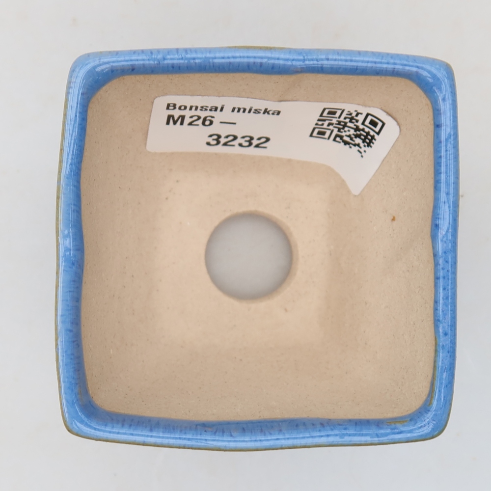 Bonsaischaal van keramiek 5,5 x 5,5 x 4,5 cm, kleur blauw