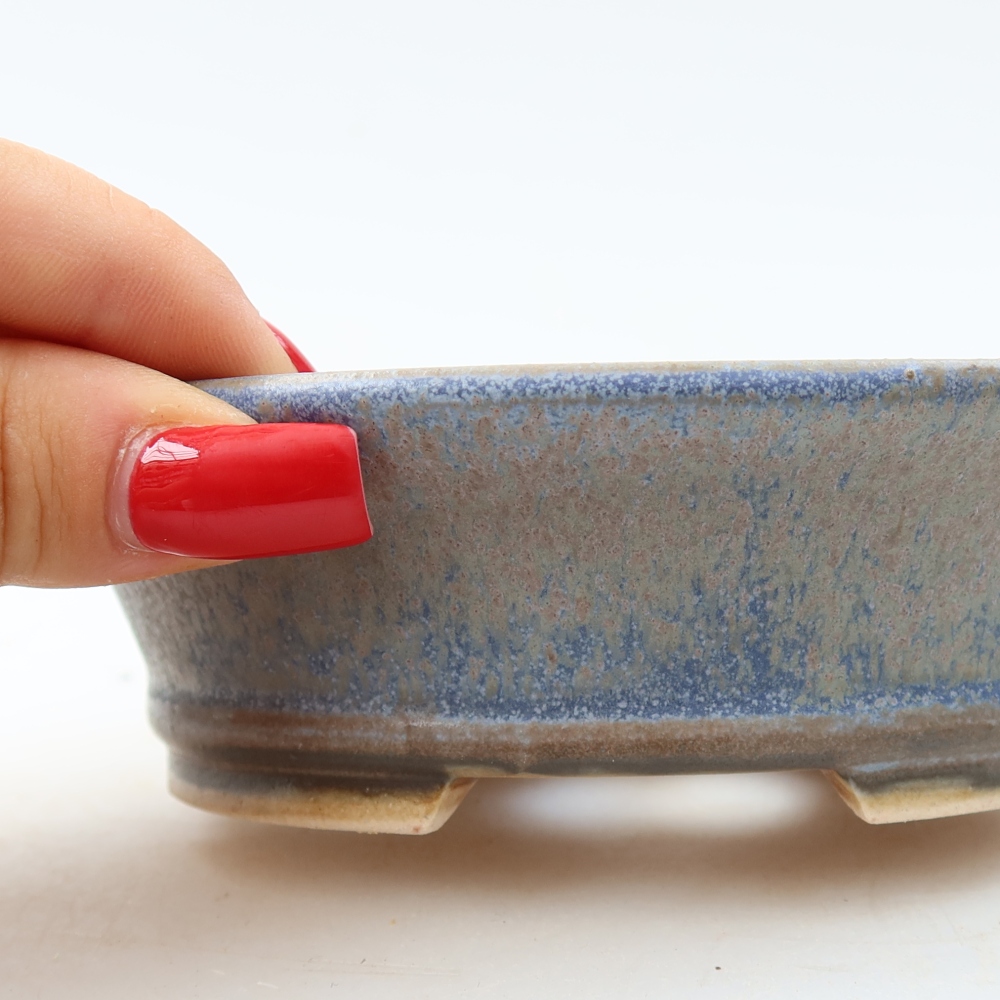 Keramische bonsai-schaal 13 x 11,5 x 4 cm, kleur: blauw