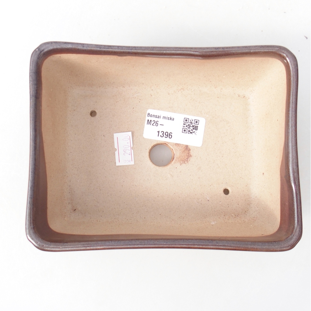 Bonsaischaal van keramiek 15,5 x 11,5 x 6 cm, bruin