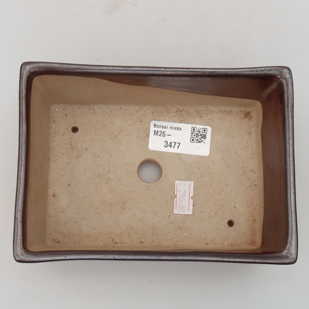 Keramische bonsaipot 16 x 11,5 x 5,5 cm, kleur bruin