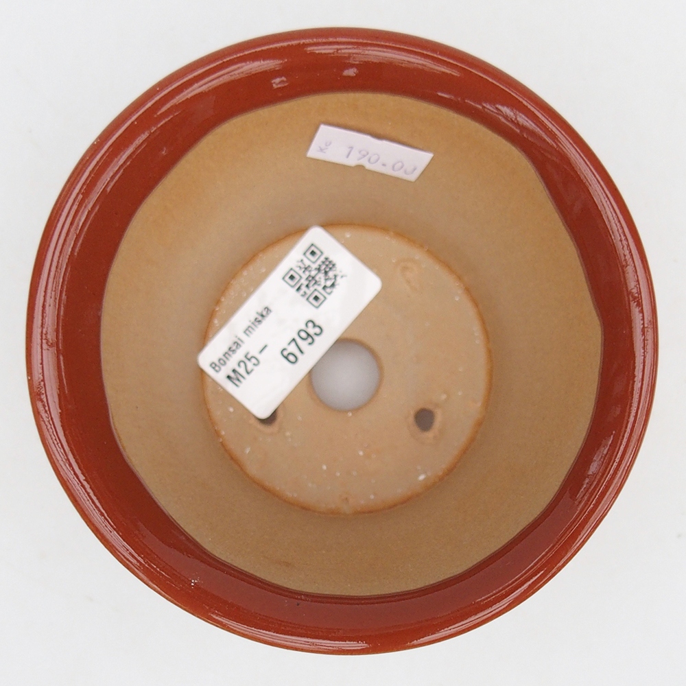 Bonsaischaal van keramiek 11 x 11 x 7 cm, bruin