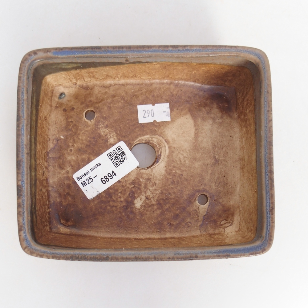 Bonsaischaal van keramiek 9 x 9 x 3,5 cm, kleur blauw