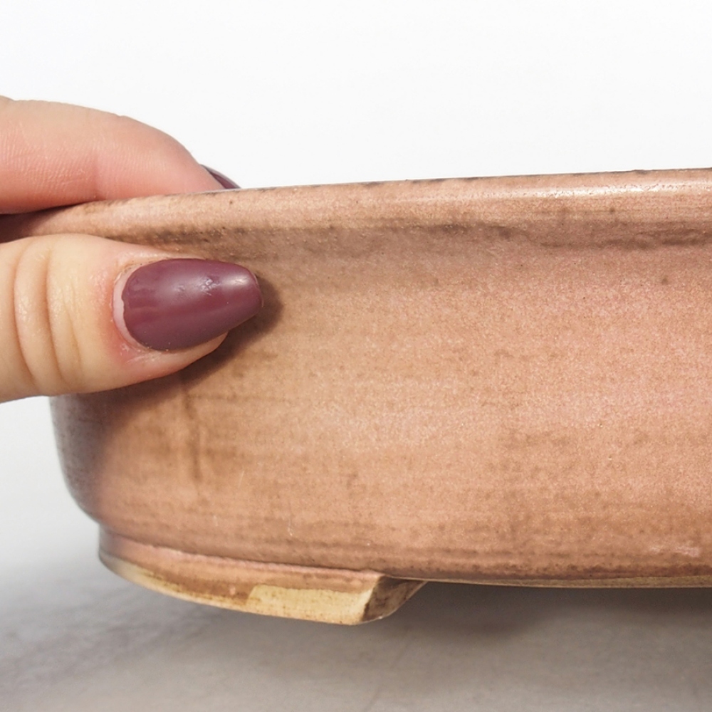 Bonsaischaal van keramiek 28 x 24 x 6 cm, roze