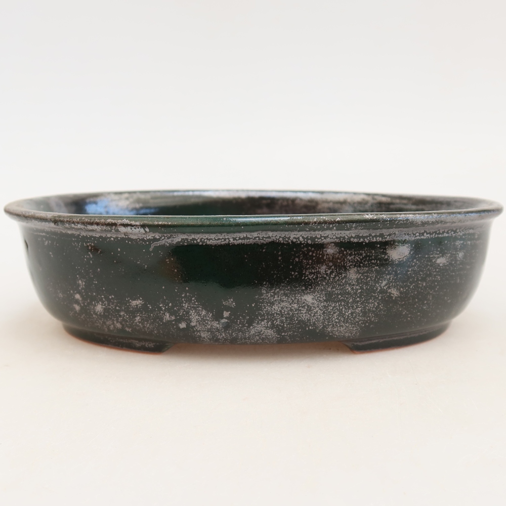 Keramische bonsaipot 19 x 14,5 x 5 cm, kleur groen