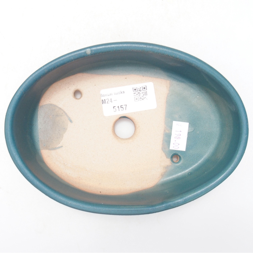 Bonsaischaal van keramiek 16 x 11,5 x 4 cm, kleur blauw