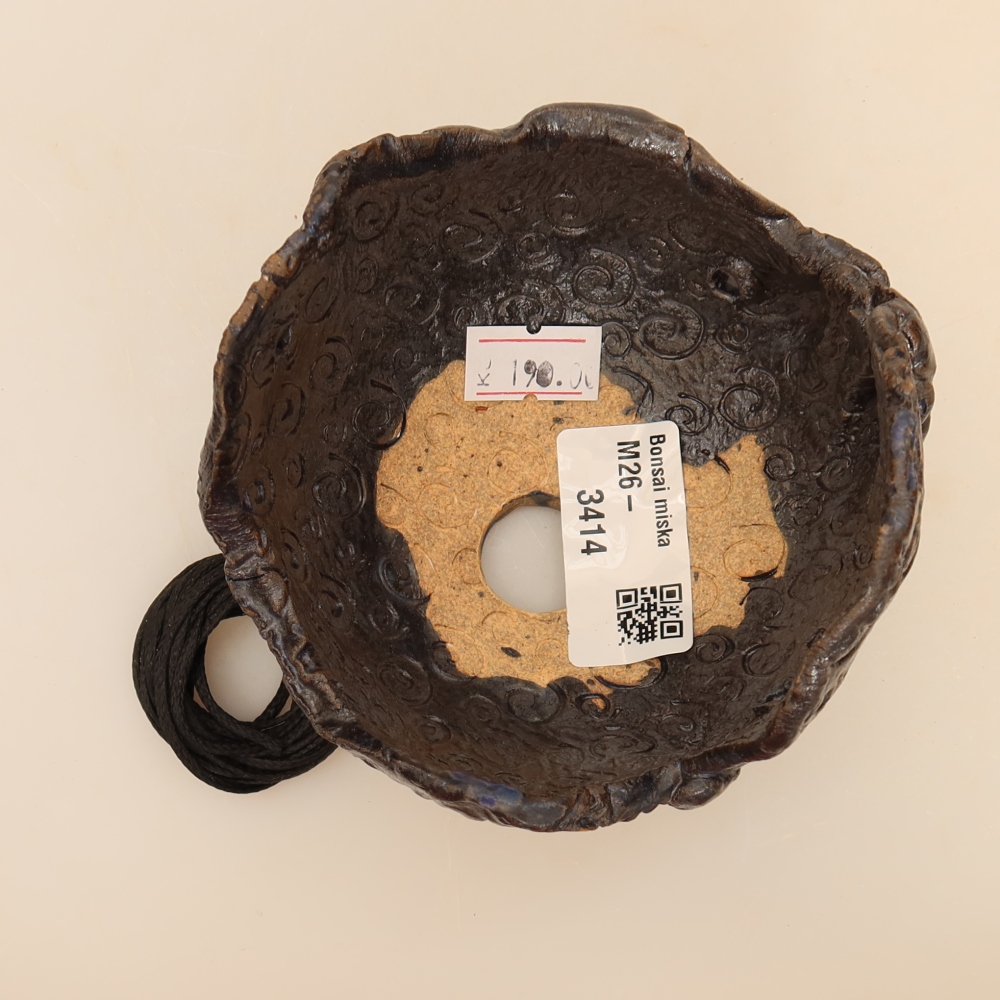 Keramische schaal voor kokedama, 10 x 9 x 8 cm, kleur: blauw