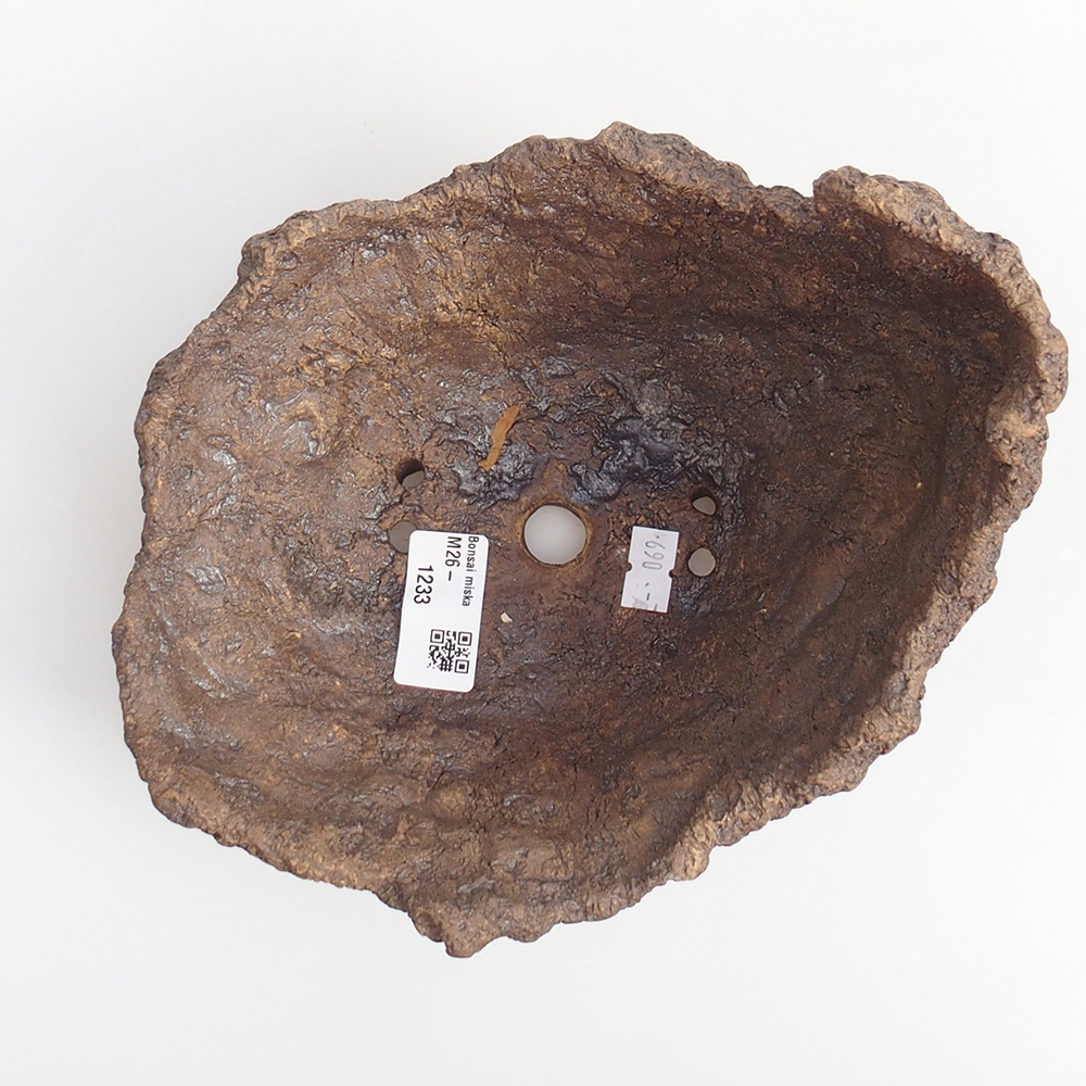 Keramische schaal 19 x 16 x 16 cm , kleur bruin