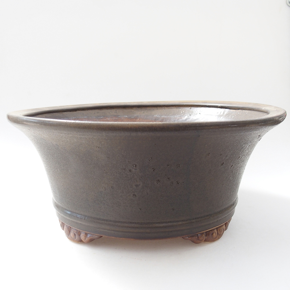 Bonsaischaal van keramiek 29 x 29 x 12 cm, bruin