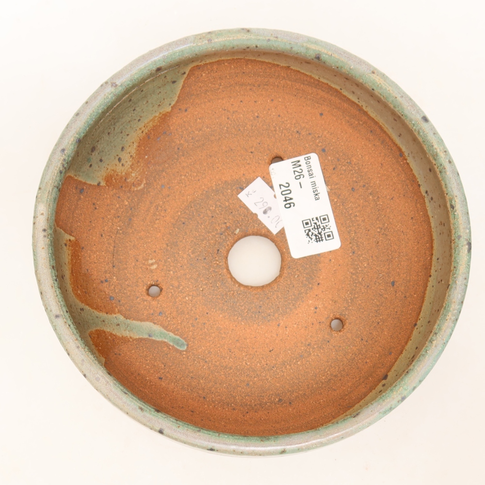 Keramische bonsaipot 14,5 x 14,5 x 5,5 cm, kleur groen