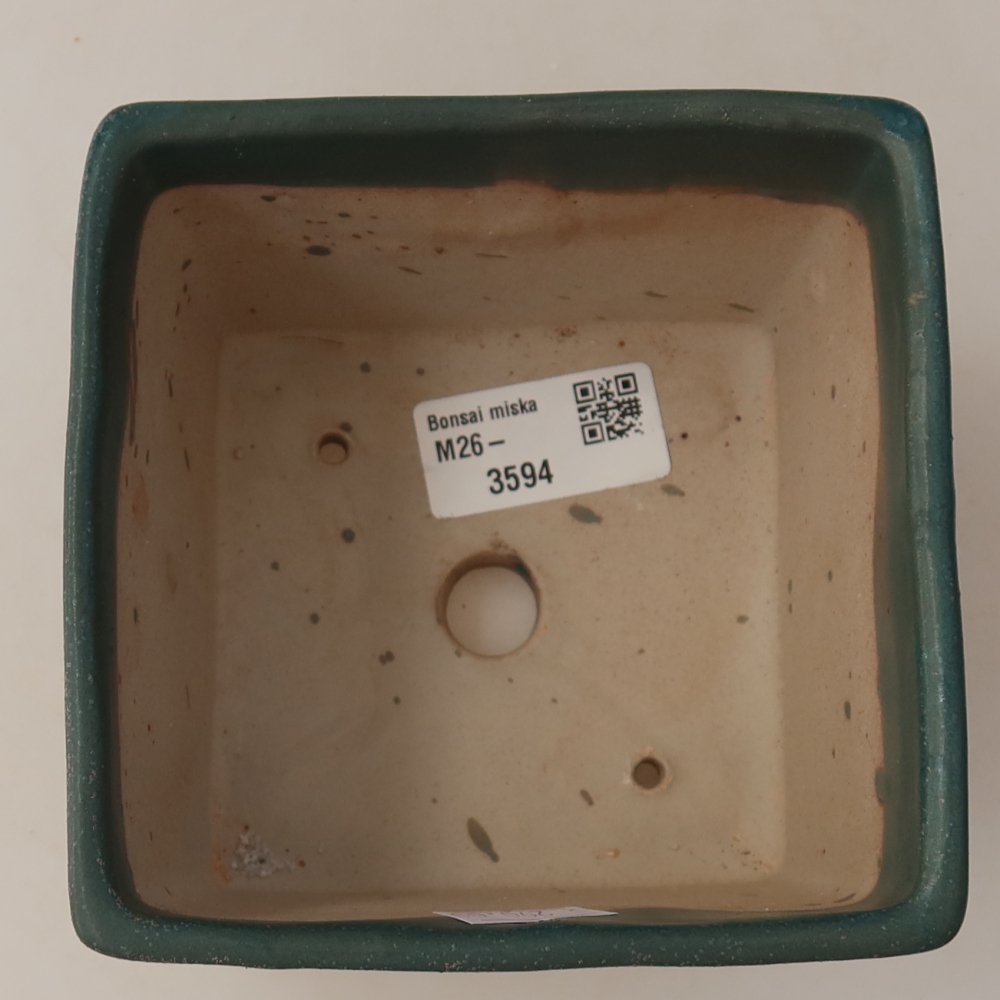 Keramische bonsaipot 11,5 x 11,5 x 9 cm, kleur: blauw