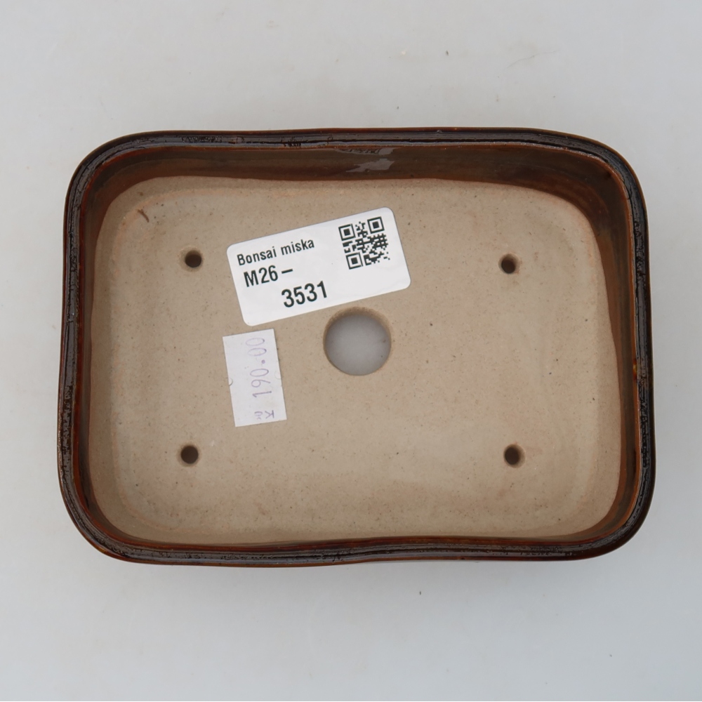 Keramische bonsaipot 12,5 x 9 x 3,5 cm, kleur bruin