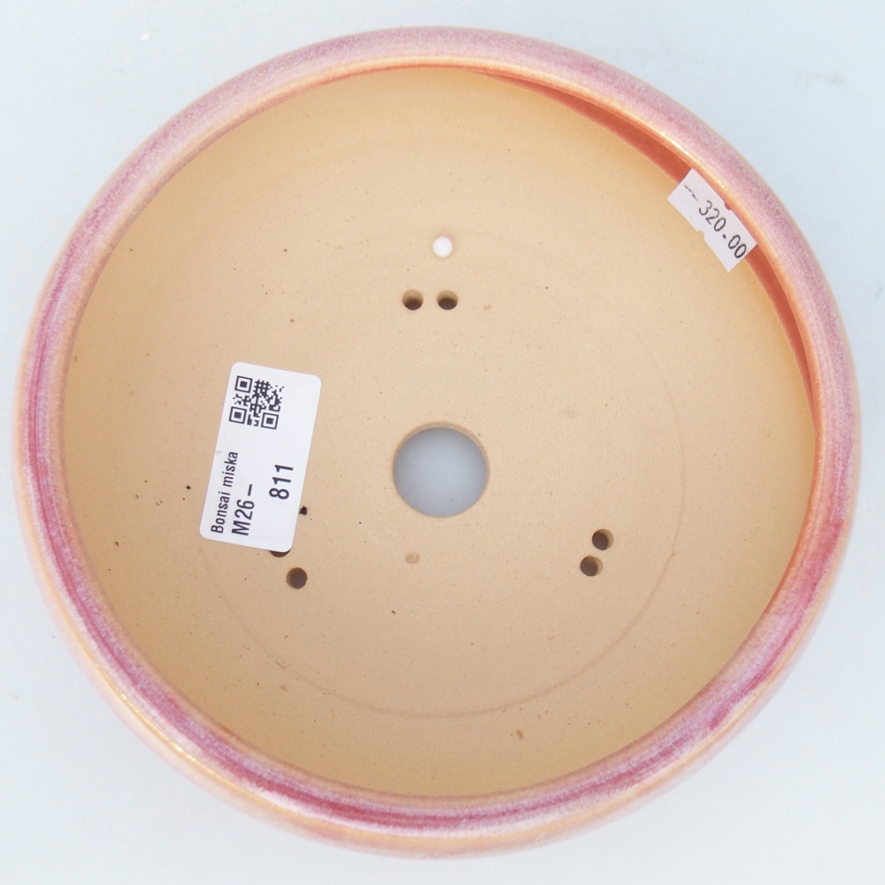 Bonsaischaal van keramiek 15,5 x 15,5 x 6 cm, roze